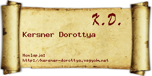 Kersner Dorottya névjegykártya